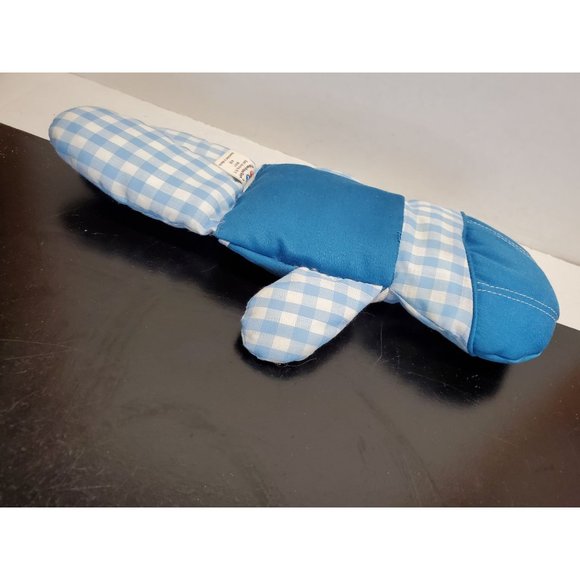 Vintage Fisher Price Toys Blue check Boy Rattle Plush - 11 Inch - Picture 4 of 7